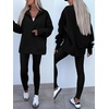 image:imageANRABESS Womens Quarter Zip Pullover Oversized SweatshirtsBlack