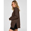 image:imageANRABESS Womens Quarter Zip Pullover Oversized SweatshirtsCoffee