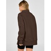 image:imageANRABESS Womens Quarter Zip Pullover Oversized SweatshirtsCoffee