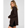 image:imageANRABESS Womens Quarter Zip Pullover Oversized SweatshirtsDeep Brown