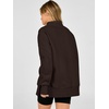 image:imageANRABESS Womens Quarter Zip Pullover Oversized SweatshirtsDeep Brown
