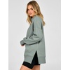 image:imageANRABESS Womens Quarter Zip Pullover Oversized SweatshirtsDeep Green