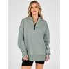 image:imageANRABESS Womens Quarter Zip Pullover Oversized SweatshirtsDeep Green