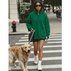 image:imageANRABESS Womens Quarter Zip Pullover Oversized SweatshirtsGreen