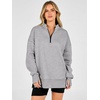 image:imageANRABESS Womens Quarter Zip Pullover Oversized SweatshirtsGrey