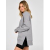 image:imageANRABESS Womens Quarter Zip Pullover Oversized SweatshirtsGrey