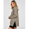 image:imageANRABESS Womens Quarter Zip Pullover Oversized SweatshirtsLight Khaki
