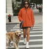 image:imageANRABESS Womens Quarter Zip Pullover Oversized SweatshirtsOrange