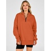 image:imageANRABESS Womens Quarter Zip Pullover Oversized SweatshirtsOrange