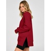 image:imageANRABESS Womens Quarter Zip Pullover Oversized SweatshirtsRed