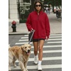 image:imageANRABESS Womens Quarter Zip Pullover Oversized SweatshirtsRed