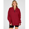 image:imageANRABESS Womens Quarter Zip Pullover Oversized SweatshirtsRed