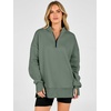 image:imageANRABESS Womens Quarter Zip Pullover Oversized SweatshirtsSage Green