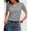 image:imageANRABESS Womens Short Sleeve Sweaters Cropped V NeckDark Grey
