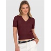 image:imageANRABESS Womens Short Sleeve Sweaters Cropped V NeckDark Red