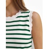 image:imageANRABESS Womens Sleeveless Scallop Sweater Vest Crew Neck Tank TopsStriped Green White