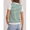 image:imageANRABESS Womens Sleeveless Scallop Sweater Vest Crew Neck Tank TopsStriped Green White