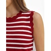 image:imageANRABESS Womens Sleeveless Scallop Sweater Vest Crew Neck Tank TopsStriped Red White