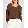 image:imageANRABESS Womens V Neck Sweater 2026 Fall OutfitsCoffee