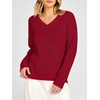 image:imageANRABESS Womens V Neck Sweater 2026 Fall OutfitsRed