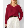 image:imageANRABESS Womens V Neck Sweater 2026 Fall OutfitsRed