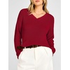 image:imageANRABESS Womens V Neck Sweater 2026 Fall OutfitsRed