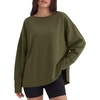 image:imageANRABESS Oversized Sweatshirt for Women Fall lightweight Air Layer TopsArmy Green