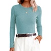 image:imageANRABESS Women Long Sleeve Knit Top Fall Lightweight Fitted Sweater ShirtsDark Blue
