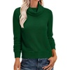 image:imageANRABESS Womens Cowl Neck Long Sleeve Fall Light SweaterForest Green