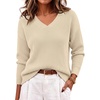 image:imageANRABESS Womens V Neck Sweater 2026 Fall OutfitsApricot