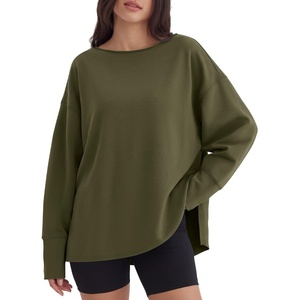 image:imageANRABESS Oversized Sweatshirt for Women Fall lightweight Air Layer TopsArmy Green