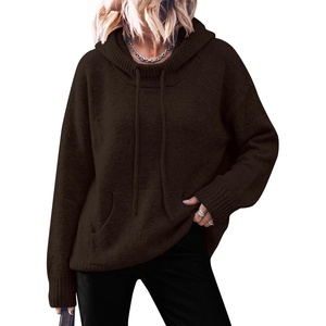 image:imageANRABESS Womens Oversized Hooded Sweaters HoodiesChocolate Brown