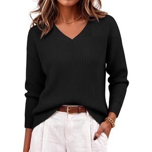 image:imageANRABESS Womens V Neck Sweater 2026 Fall OutfitsBlack