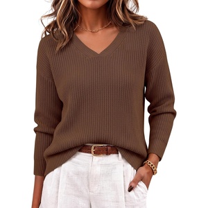 image:imageANRABESS Womens V Neck Sweater 2026 Fall OutfitsCoffee