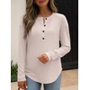 image:imageANRABESS Long Sleeve Shirts for Women Fall Henley Tops Dressy Casual BlouseBegie