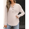 image:imageANRABESS Long Sleeve Shirts for Women Fall Henley Tops Dressy Casual BlouseBegie