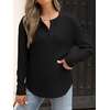 image:imageANRABESS Long Sleeve Shirts for Women Fall Henley Tops Dressy Casual BlouseBlack