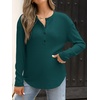 image:imageANRABESS Long Sleeve Shirts for Women Fall Henley Tops Dressy Casual BlouseDeep Green