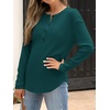 image:imageANRABESS Long Sleeve Shirts for Women Fall Henley Tops Dressy Casual BlouseDeep Green