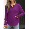 image:imageANRABESS Long Sleeve Shirts for Women Fall Henley Tops Dressy Casual BlouseDeep Purple