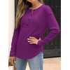 image:imageANRABESS Long Sleeve Shirts for Women Fall Henley Tops Dressy Casual BlouseDeep Purple
