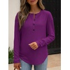 image:imageANRABESS Long Sleeve Shirts for Women Fall Henley Tops Dressy Casual BlouseDeep Purple