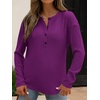 image:imageANRABESS Long Sleeve Shirts for Women Fall Henley Tops Dressy Casual BlouseDeep Purple