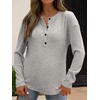 image:imageANRABESS Long Sleeve Shirts for Women Fall Henley Tops Dressy Casual BlouseGray Green