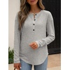 image:imageANRABESS Long Sleeve Shirts for Women Fall Henley Tops Dressy Casual BlouseGray Green
