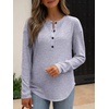 image:imageANRABESS Long Sleeve Shirts for Women Fall Henley Tops Dressy Casual BlouseGrey