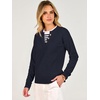 image:imageANRABESS Sweaters for Women 2026 Fall Long Sleeve Lightweight Pullover TopsNavy Blue Striped