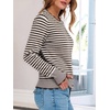 image:imageANRABESS Sweaters for Women Fall Loose Fit LightweightBrown Ivory Stripe