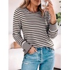 image:imageANRABESS Sweaters for Women Fall Loose Fit LightweightBrown Ivory Stripe