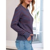 image:imageANRABESS Sweaters for Women Fall Loose Fit LightweightBurgundy Blue Stripe